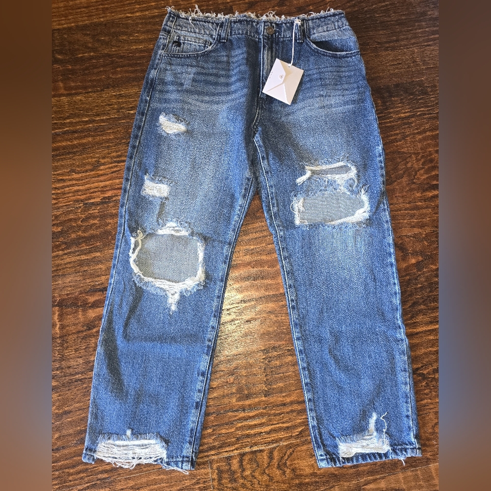 Distressed Blue Jeans